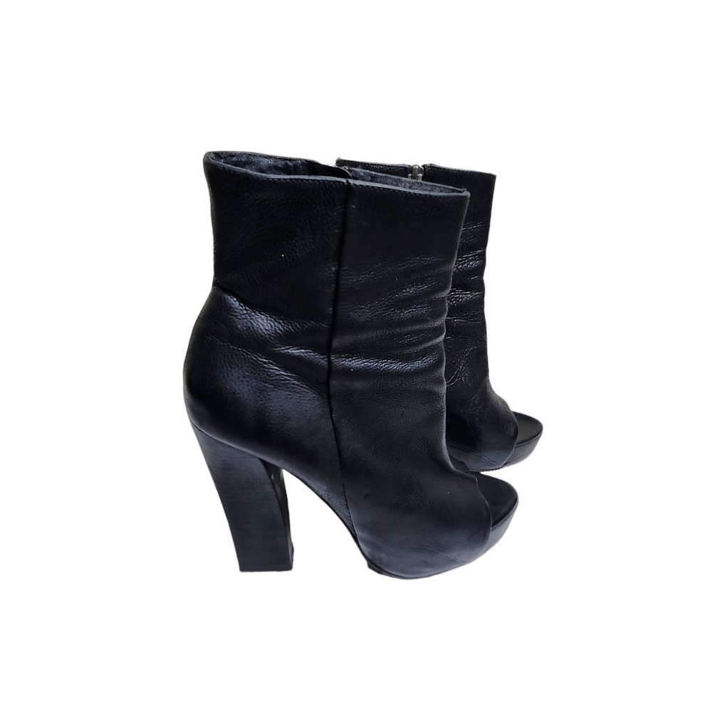 Allsaints women's black leather peep toe platform ankle booties 6.5M - Picture 7 of 10